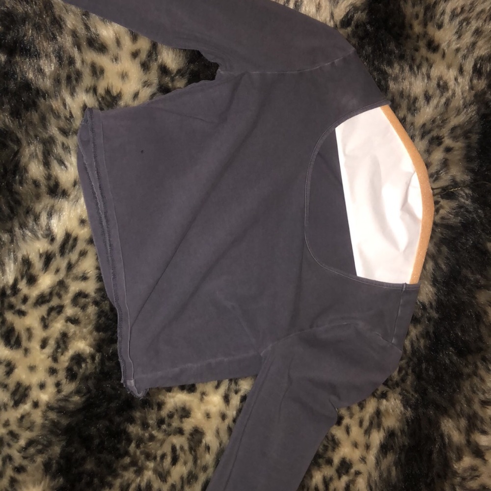 Grey long sleeve crop top